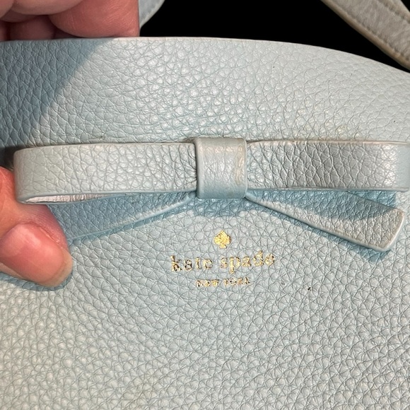 Kate Spade Mint Green Pebbled Leather Bow Tote Shoulder Bag Seafoam Large - Picture 3 of 3